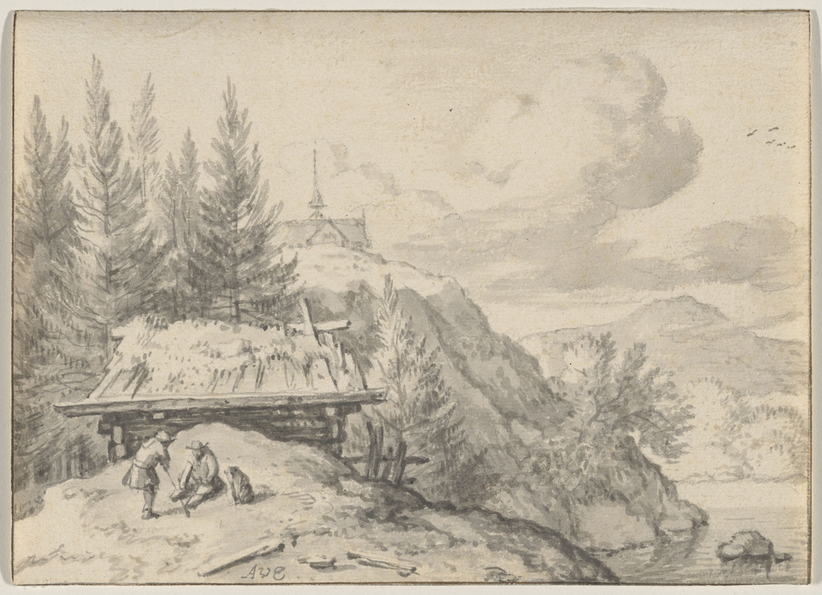 Nordisk landskap [Tegning]
