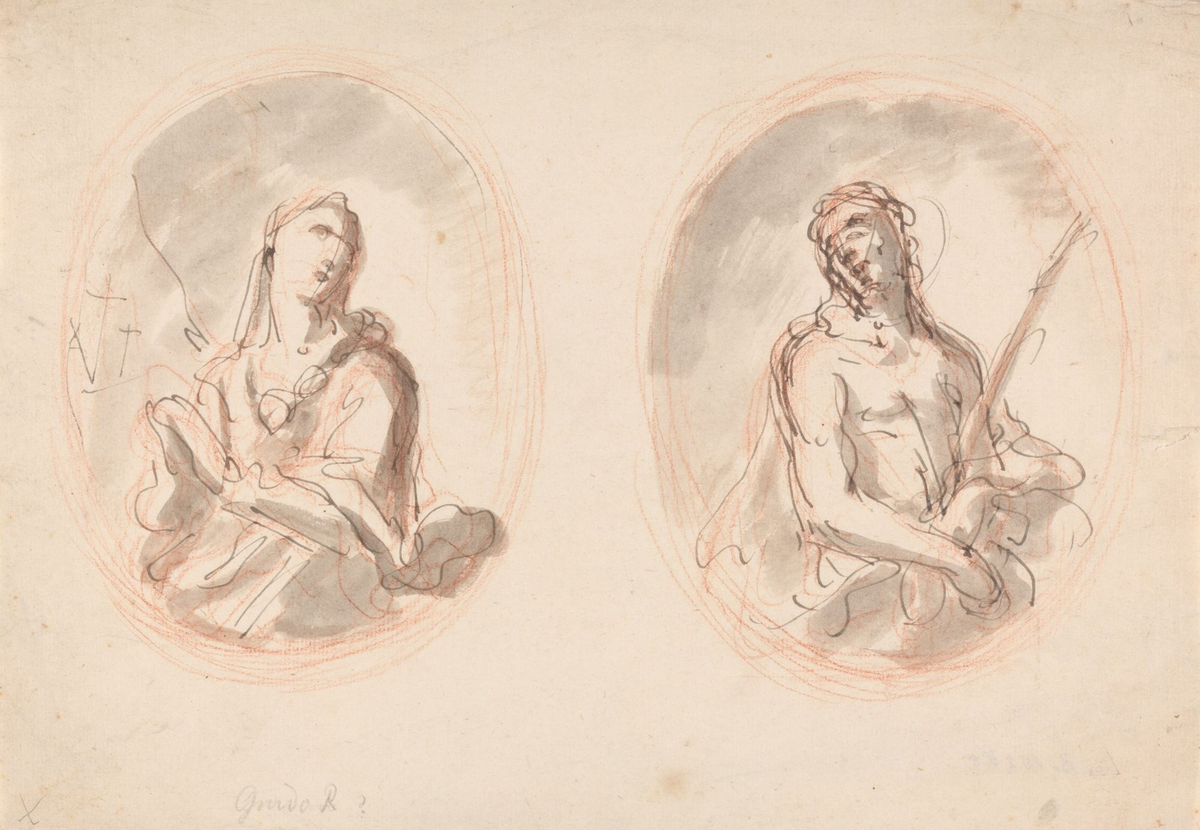 Madonna; Kristus [Tegning]