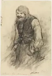 "Har jeg vunnet de hundre dalerne nå?" sa han [Tegning]