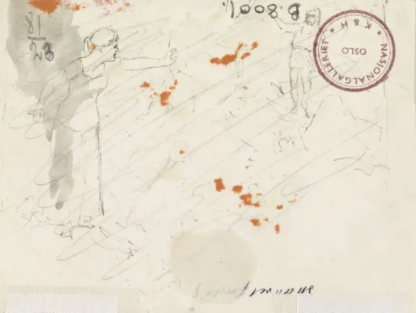 Da ble han arg, reiste seg, tok storklubben og slo i bakken 