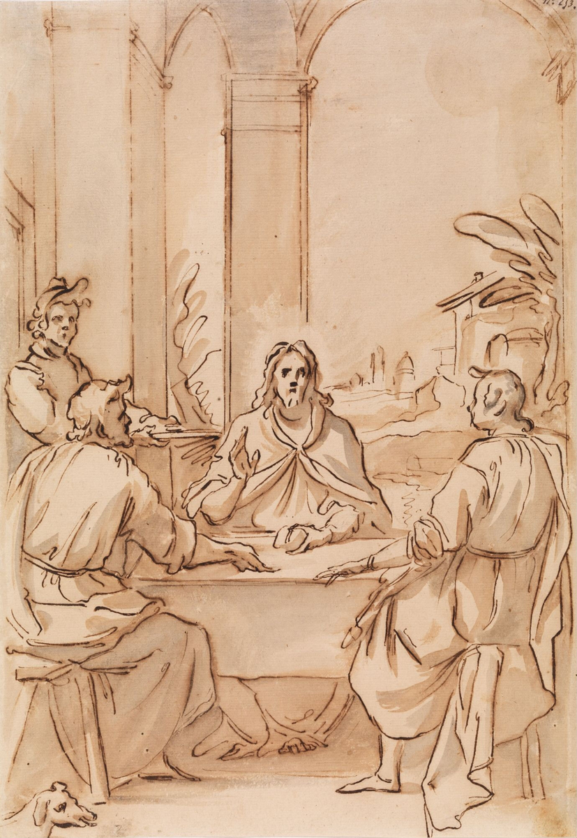 Kristus i Emmaus [Tegning]
