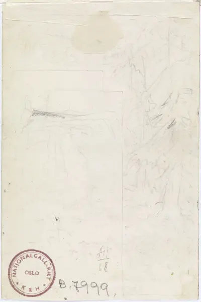 Hun staset ut skapet igjen med blomster og kranser [Tegning]