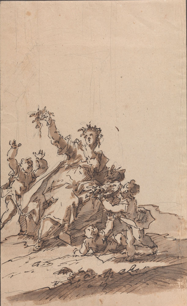 Allegorisk scene [Tegning]