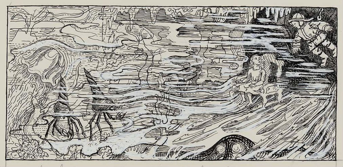 Illustrasjon til "Lillekort",  P. Chr. Asbjörnsen og J. Moe, Samlede eventyr, 1936 [Tegning]