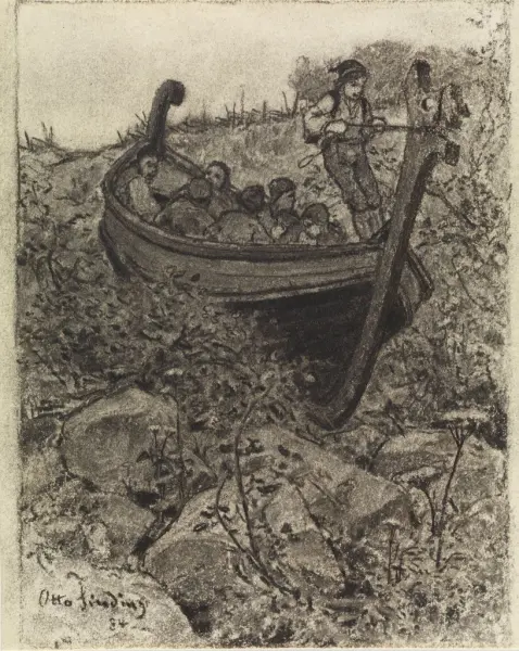 Skibet som gikk like godt til lands som til vanns [Tegning]