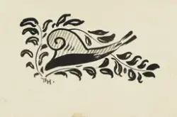 Ornament med bladgrener [Tegning]