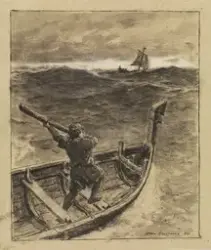 Da ble det slik en storm og slikt vær at hvite skummet sto r