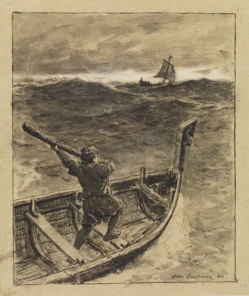 Da ble det slik en storm og slikt vær at hvite skummet sto r