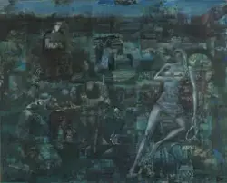 Madonna tar av seg glorien I [Maleri]