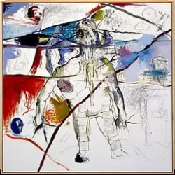 Uten tittel (Mesopotamian Warrior) [Maleri]