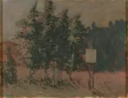 Staffeli i landskap [Maleri]