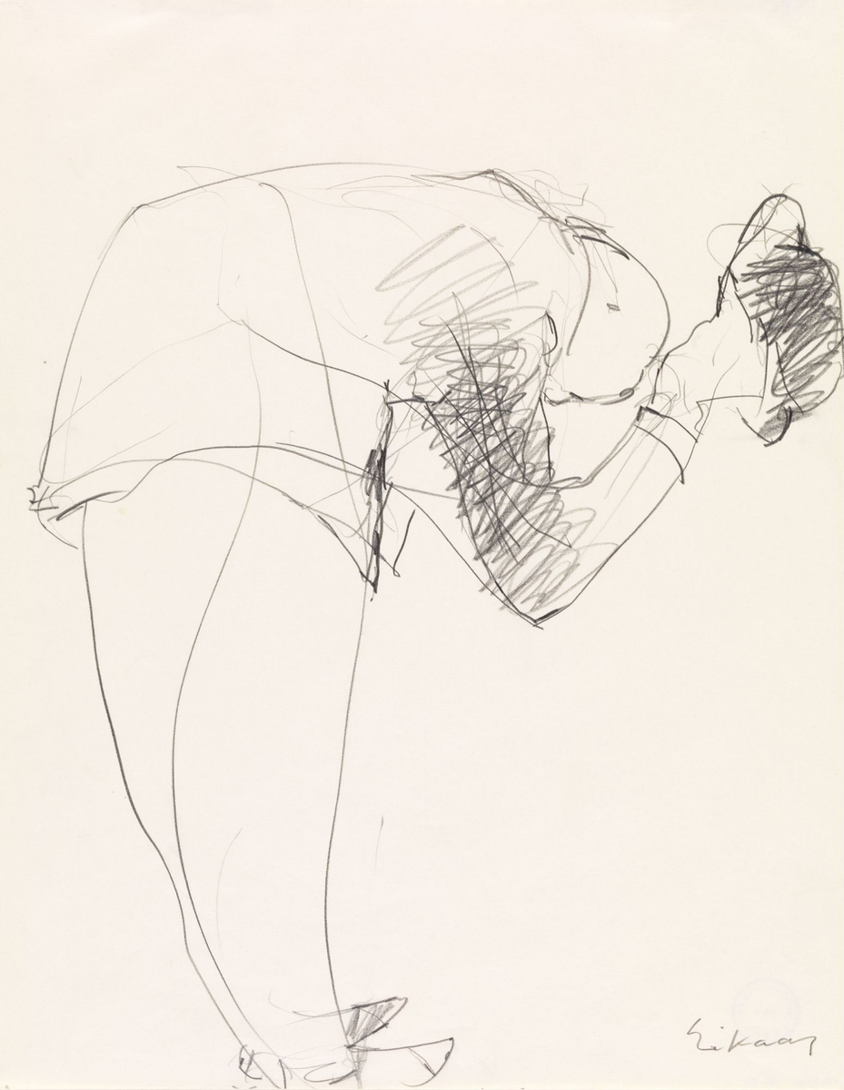 Mann som hilser [Tegning]