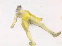 Liggende kvinne [Tegning]