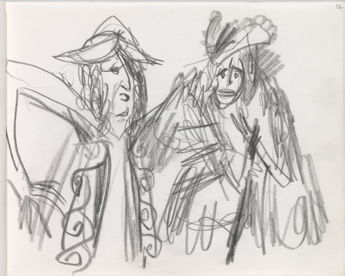 To skuespillere i rolle [Tegning]