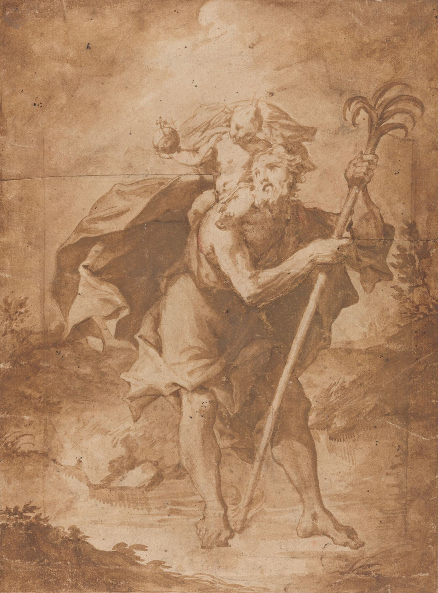 Den hellige Kristoffer [Tegning]