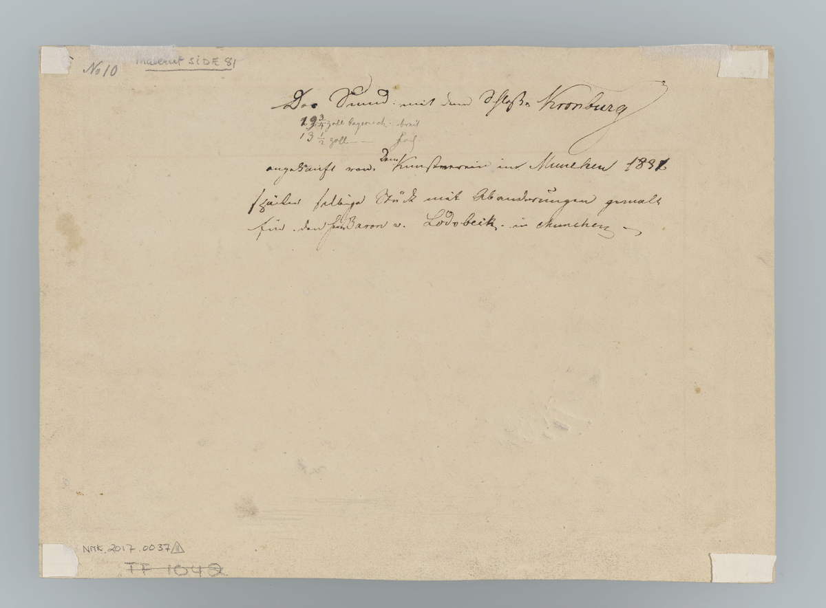 Sundet med Kronborg slott [Tegning]