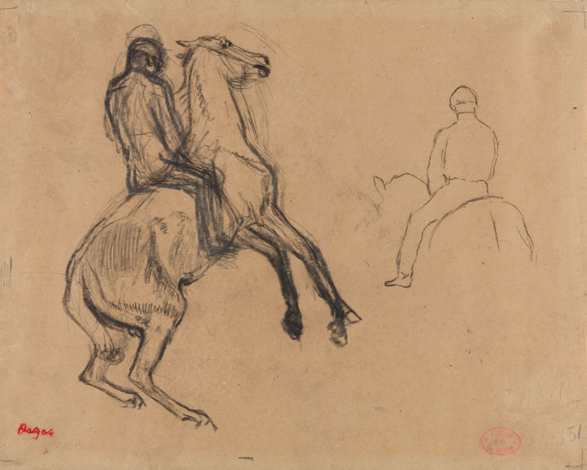 Jockey til hest [Tegning]