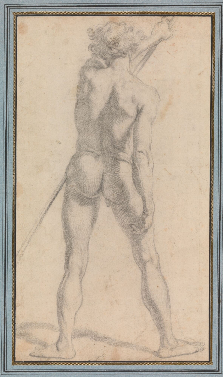 Ryggvendt mannsakt [Tegning]