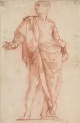 Stående ung mann [Tegning]