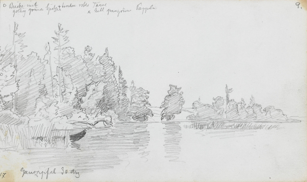 Fra Ganszipfel, Chiemsee [Tegning]
