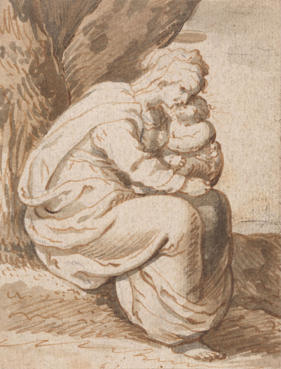 Maria med Jesusbarnet [Tegning]