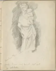 Jomfru Maria med Jesusbarnet, katedralen i Chartres [Tegning