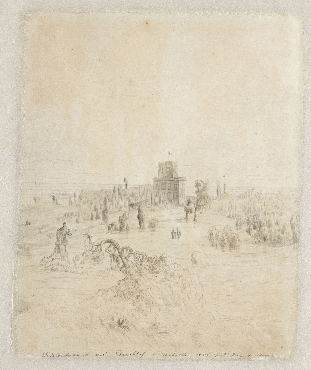 Faneborgen i Grafenberger Wald [Tegning]