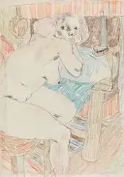 Sittende akt [Tegning]