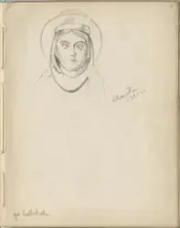 Helgenfigur, katedralen i Chartres [Tegning]