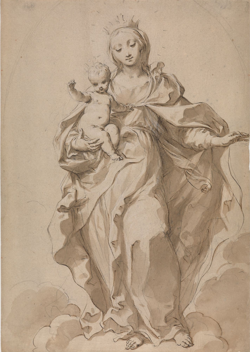 Madonna med Jesusbarnet [Tegning]