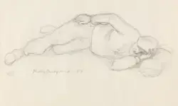 Liggende mann [Tegning]