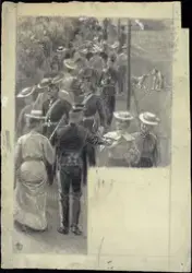 Promenerende par [Tegning]