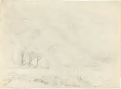 Landskap ved Salerno-golfen [Tegning]