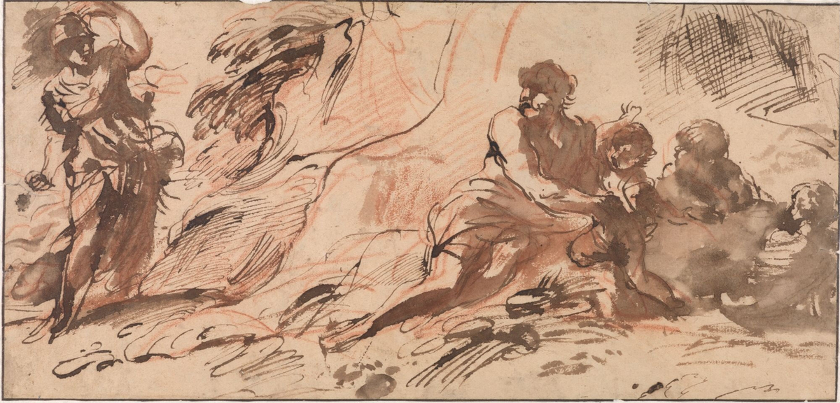 Erminia og hyrden [Tegning]