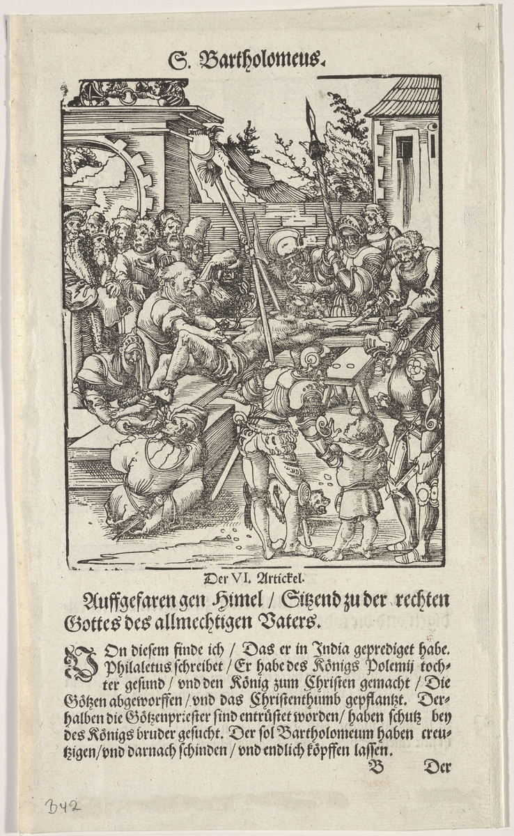 Apostelen Bartolomeus' martyrium [Grafikk]