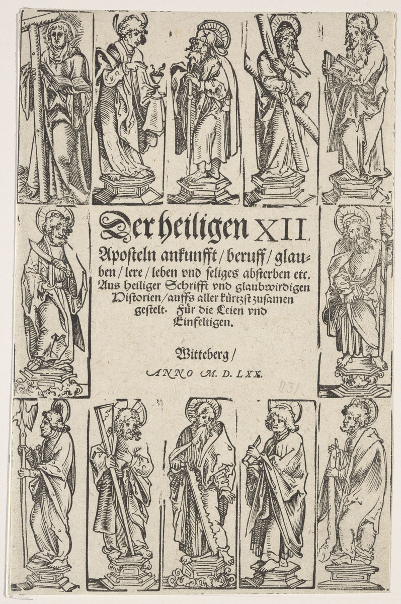 Tittelblad til "Der Heiligen XII Aposteln Ankunfft" [Grafikk]
