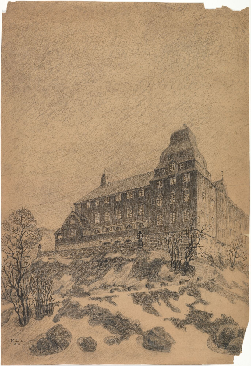 Utkast til Klems Hotel på Geilo [Eksteriørperspektiv]