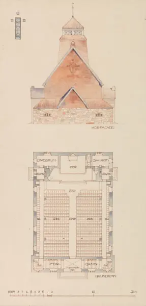 Kraakerøy kirke [Fasadeoppriss]