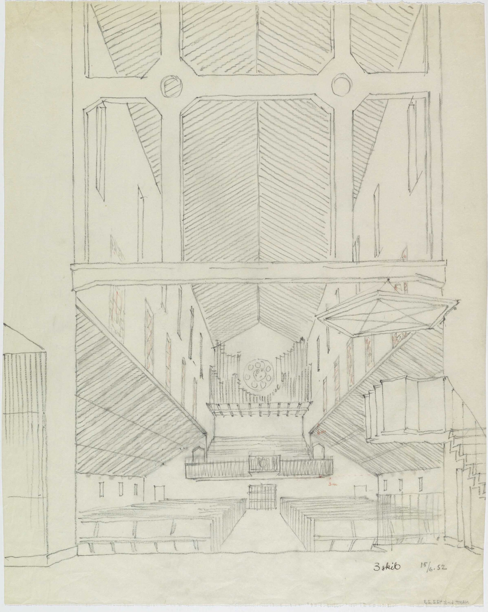 Interiør i Bodø kirke [Interiørperspektiv]