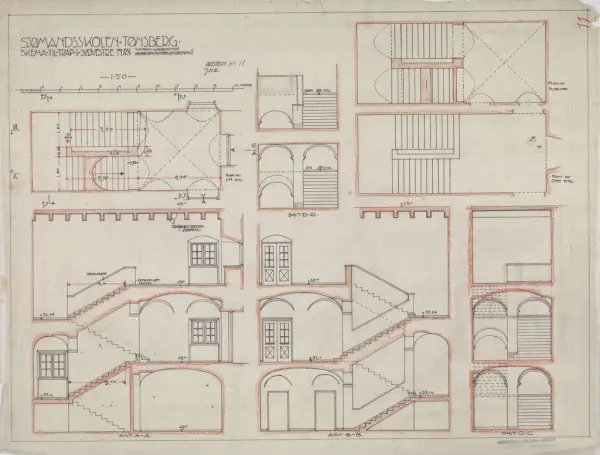 Sjømannsskolen i Tønsberg. Skjema [Skjemategning]