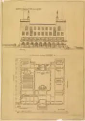 Brede seil. Sjømannskole på Ekeberg [Fasadeoppriss]