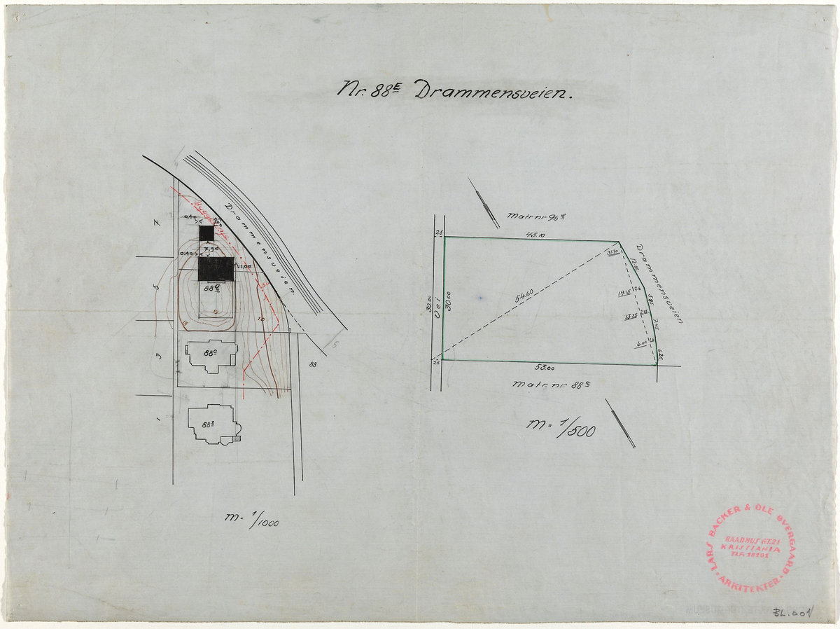 Villa for grosserer Frithjof Larsen [Situasjonsplan]