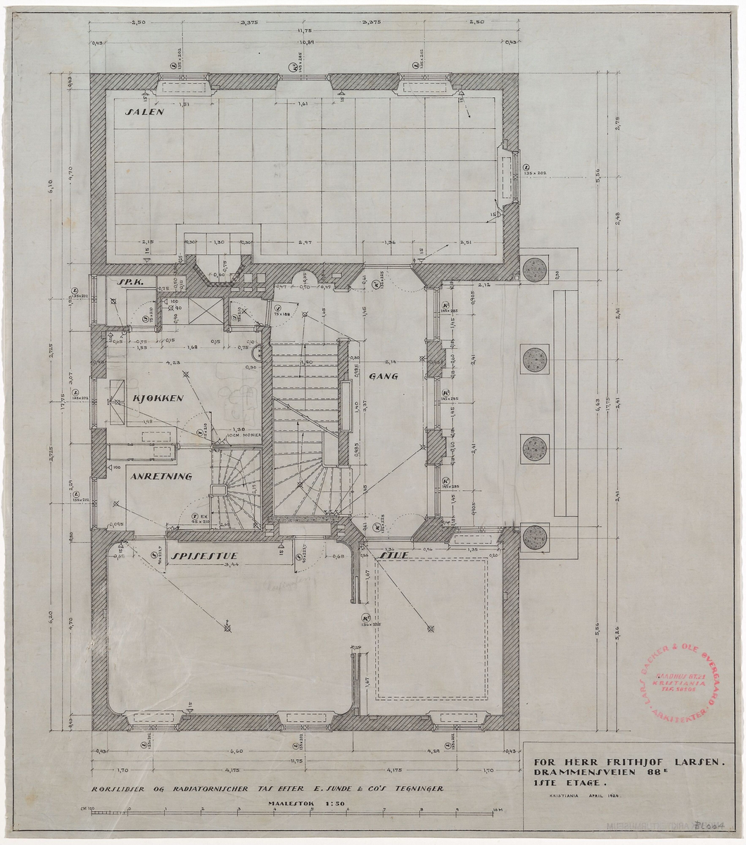 Villa for grosserer Frithjof Larsen [Plantegning]