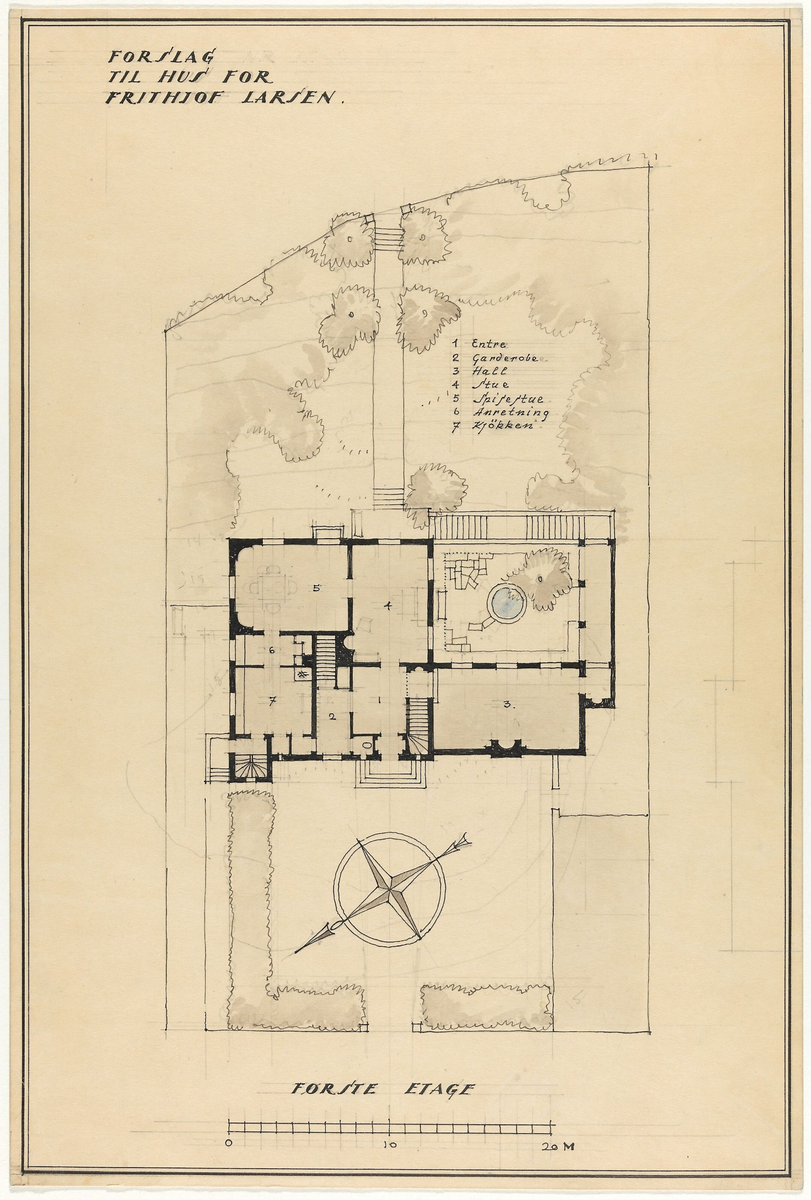 Villa for grosserer Frithjof Larsen [Plantegning]