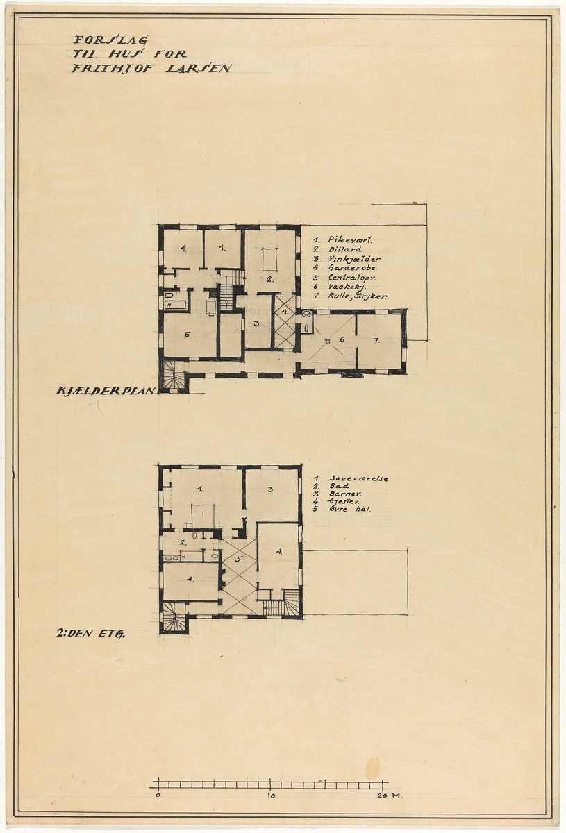 Villa for grosserer Frithjof Larsen [Plantegning]
