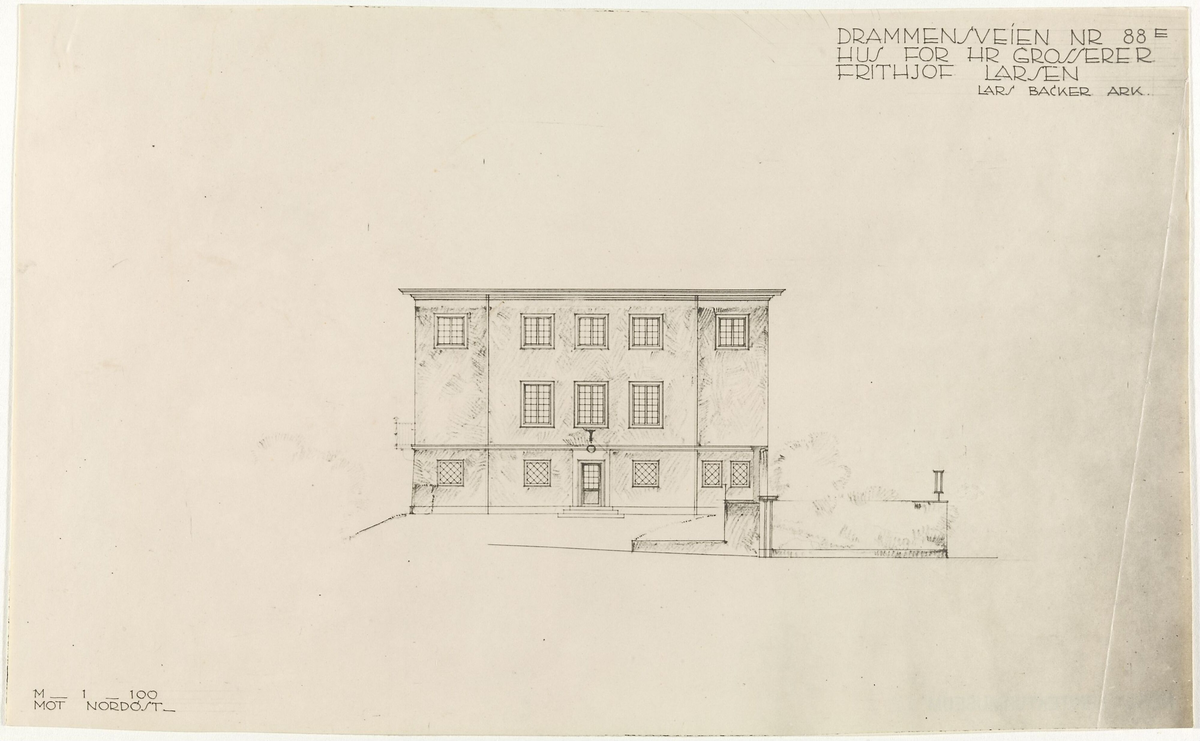 Villa for grosserer Frithjof Larsen [Fasadeoppriss]