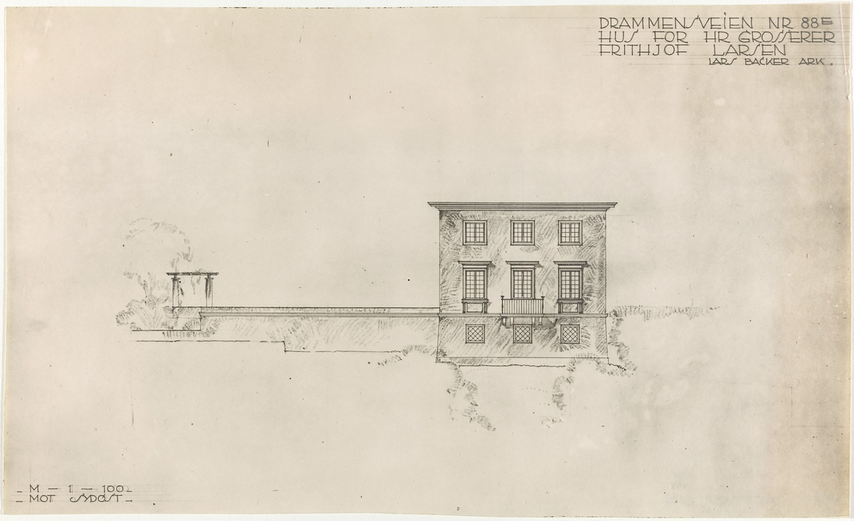 Villa for grosserer Frithjof Larsen [Fasadeoppriss]