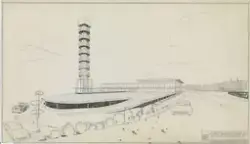 Messehall på Sjølyst [Eksteriørperspektiv]