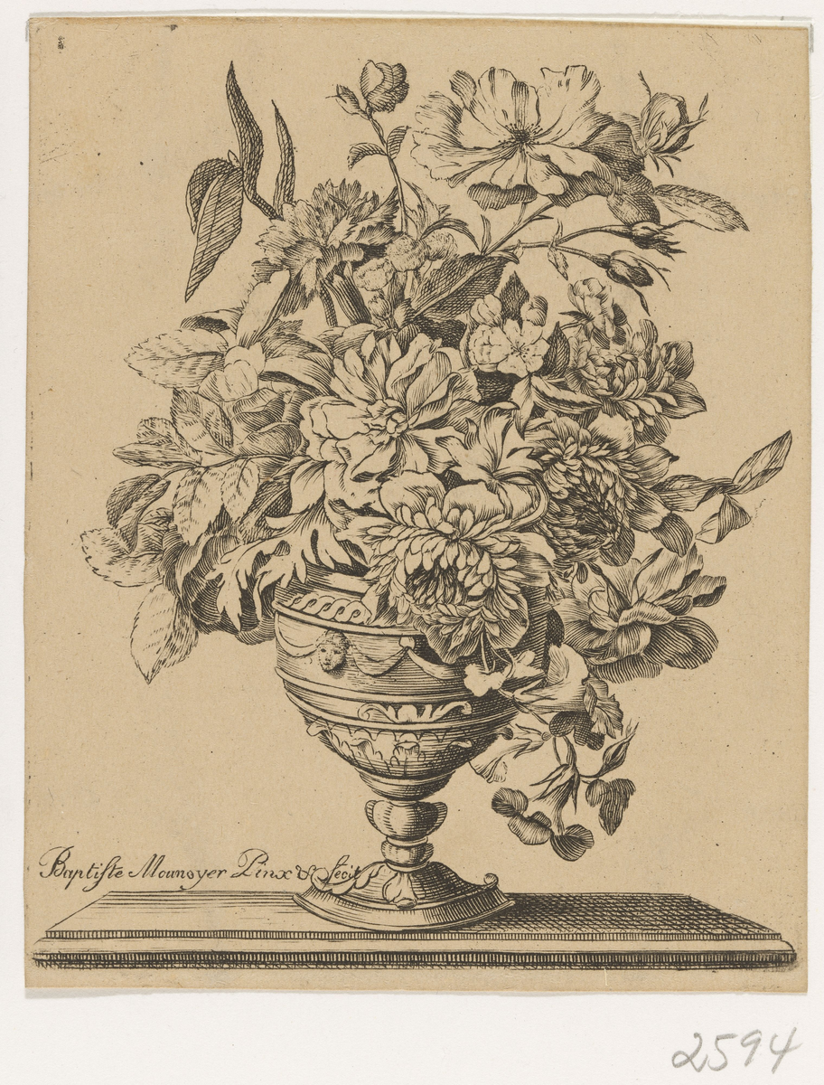 Vase med blomster [Grafikk]