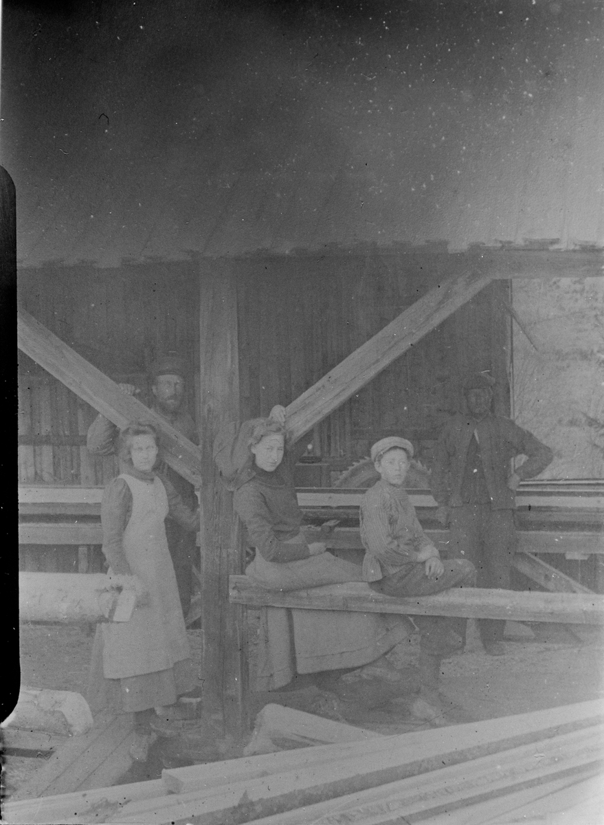 Fra Haugsaga i Sigdal, før 1920. Ukjente personer.